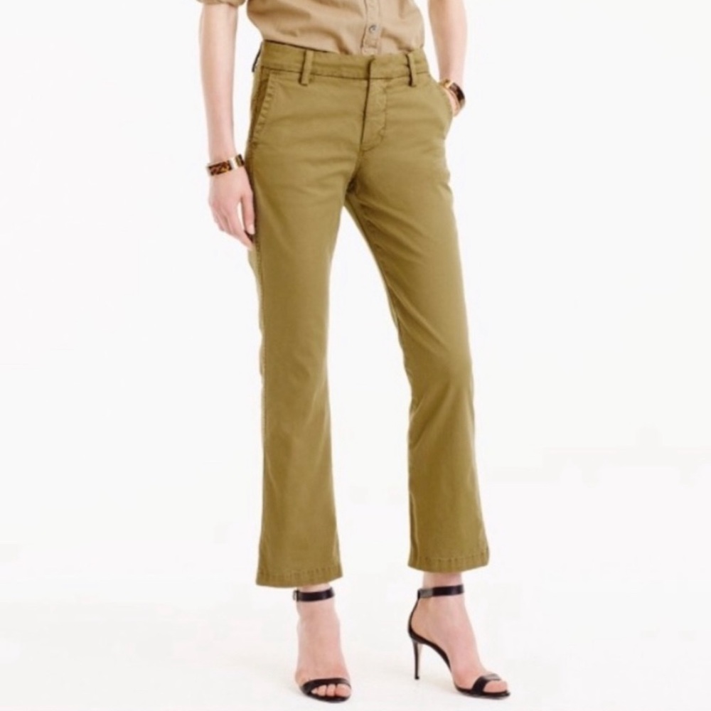 J. Crew Sammie cropped flare leg chino, green